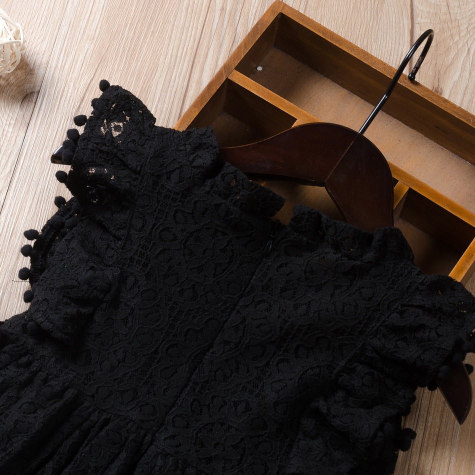 Baby / Toddler Lace Hollow Out Pompon Decor Dress